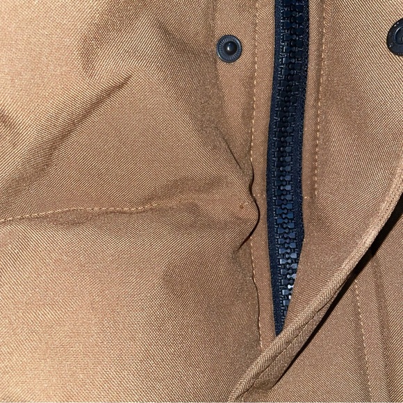 Tommy Hilfiger Tan Quilted Hooded Puffer Jacket Medium Winter Coat - Picture 3 of 12